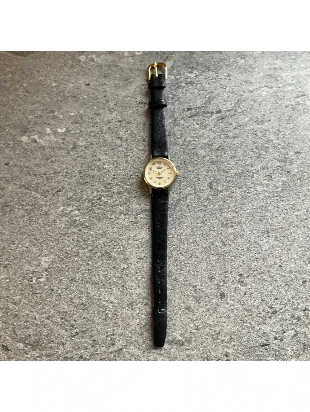 Vintage Acqua By Timex Womens Watch Gold Tone Case White Indiglo Dial Bin I